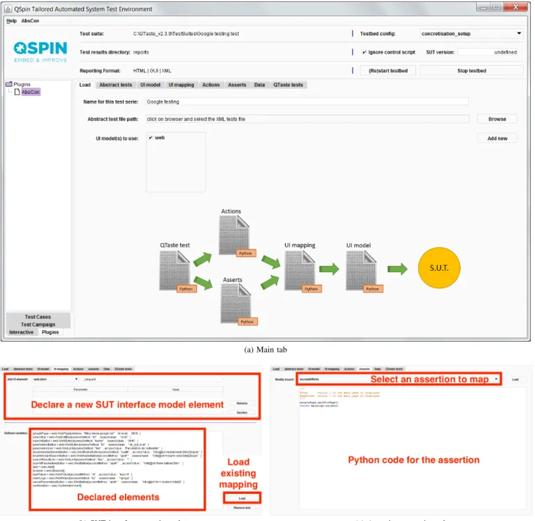 Fig. 3. AbsCon plugin printscreens