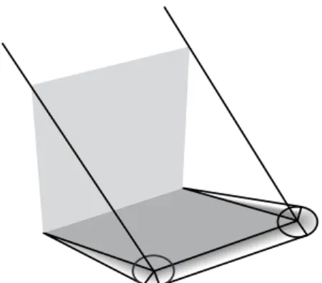 Figure 16: Extending the shadow volume of an occluder with cones and planes.