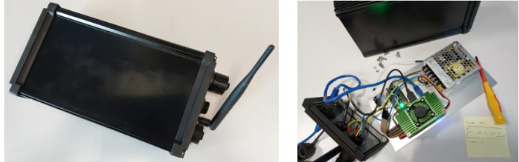 Figure 2. The smart visual sensor, outside and inside.