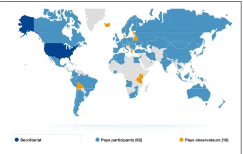 Figure 13. Les pays membres du ISO/TC 176 (51)  La France est représentée par l’AFNOR