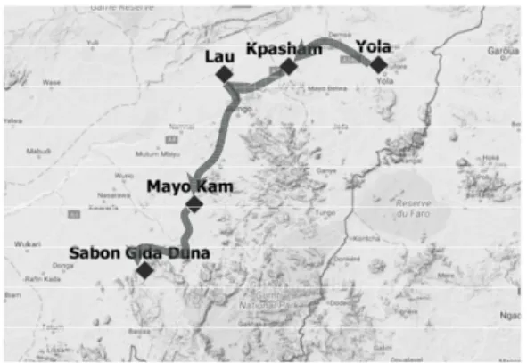 Figure 1. The itinerary of the 2016 AdaGram survey 