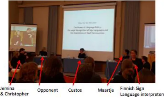 Figure 1: Setting of the PhD defence 