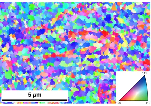 Figure 2.2: EBSD pole figure of the material in TH1050 condition