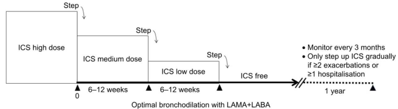 Figure 3 De-escalation of ICS, according to wISDOM. 56
