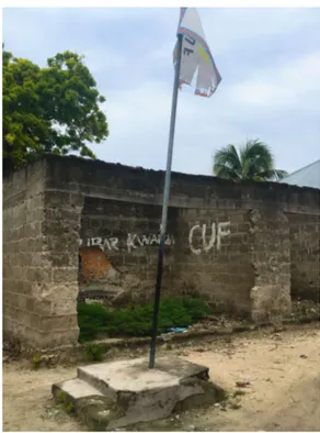 Figure  12.  Inscription  et  drapeau  soutenant  le  Civil  United  Front  (CUF)  à  Nungwi