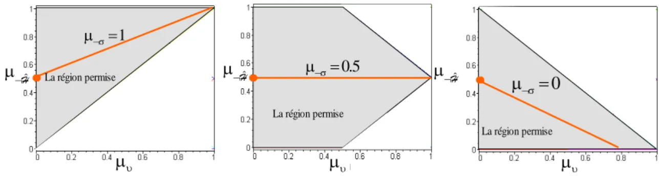 Figure 3.8 - Région possible pour la fonction de fusion  