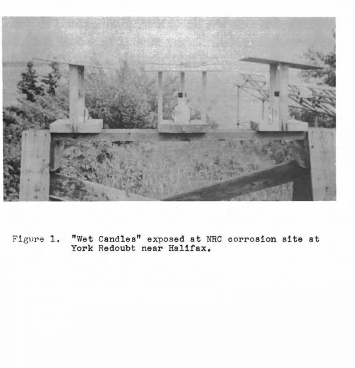 Figure 1. &#34;Wet Candles&#34; exposed at NRC corrosion site at York Redoubt near Halifax.