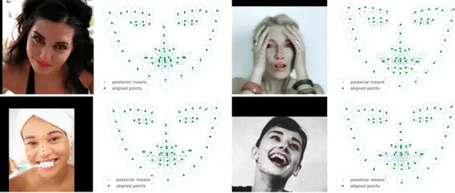 Fig. 12: A few examples obtained with 3DFA3 (Zhu et al, 2016) and with GStudent-EM.