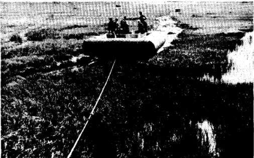 FIGURE 3. A modified version of the 'lVater Buffalo' trarelling by icincli in FI peatland with open pending