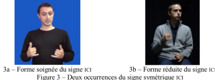 Figure 3 – Deux occurrences du signe symétrique  ICI