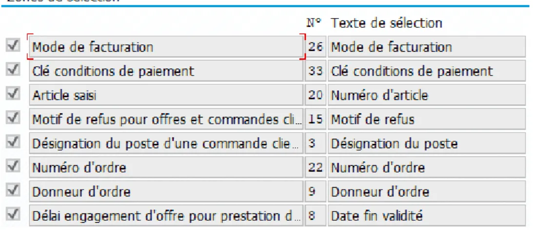 Figure 3 : Exemples de désignations modifiées pour une Query 