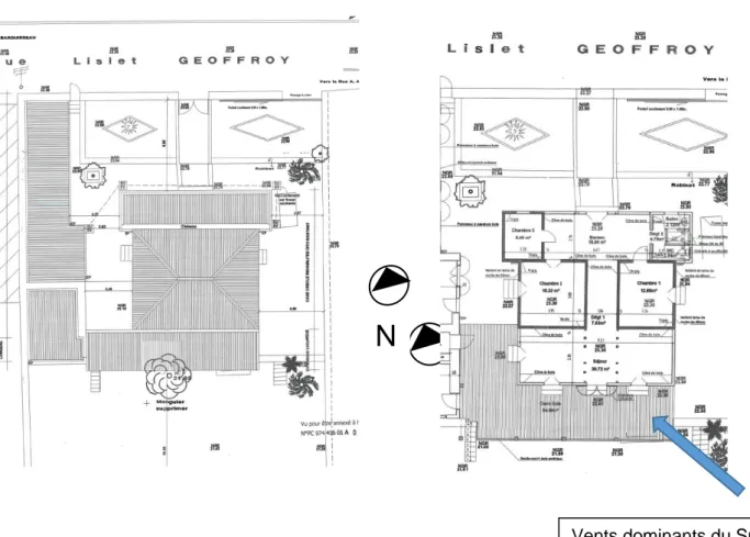 Figure 2- 10: Plan de masse et plan de rez de chaussée – © Antoine Perrau architectures 
