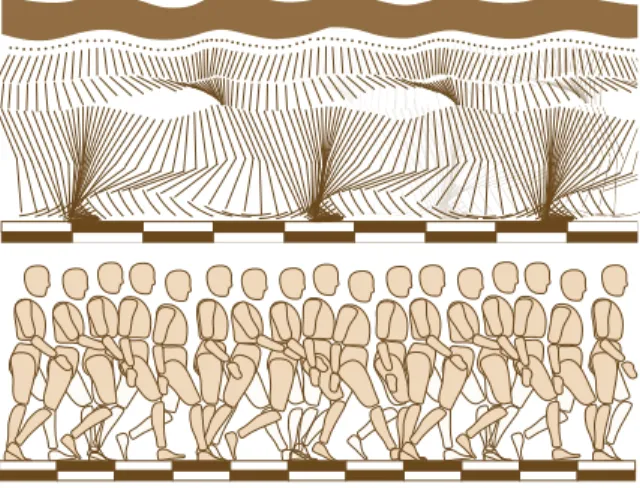 Fig. 1 From a chronophotographic image by E.J. Marey: Walking is a complex process involv- involv-ing the actuation and the motion coordination of many body segments