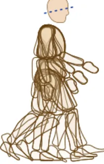 Fig. 6 Sketch of the superimposition of walker positions in different phases of the cycle