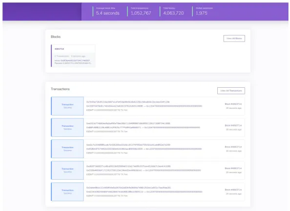 Figure 11: Visualisation du réseau "blockchain" de la "Energy Web Foundation"
