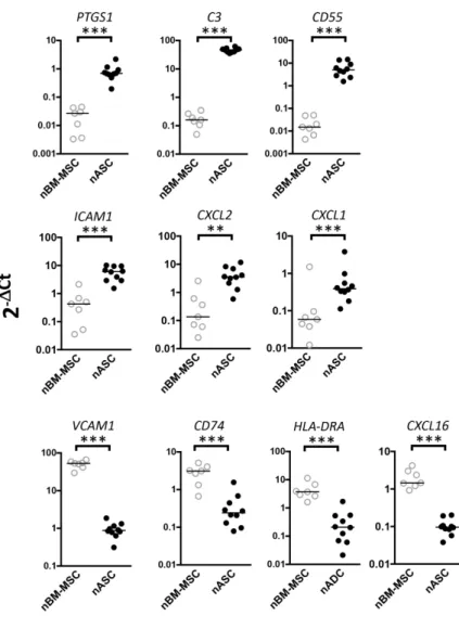 Figure 3. Immune gene expression profile is imprinted by the tissue of origin in mesenchymal stromal cells 