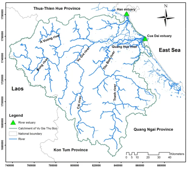 Figure 2.3. River network in the Vu Gia Thu Bon catchment. 