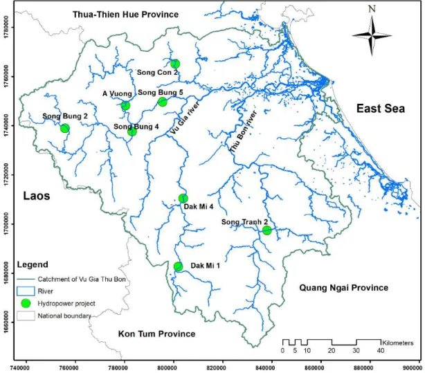 Figure 2.6. Hydropower projects in the Vu Gia Thu Bon catchment. 