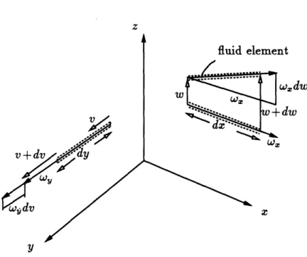 Figure  4.1:  Stretching of vortex line in y  direction and tilting of vortex line in z  direction.