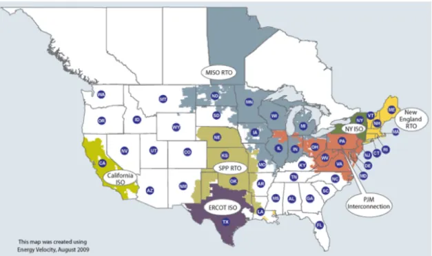 Figure 1-2: Independent system operators in the United States