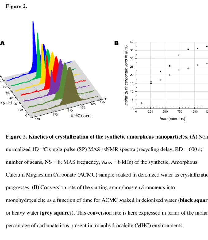 Figure 2. Kinetics of crystallization of the synthetic amorphous nanoparticles. (A) Non- Non-919 