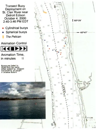 Figure  3-5:  St.  Clair  River  near  Detroit  Edison.  The  snap-shot  of  the  animation  is obtained  from  the  USGS  website.