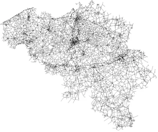 Figure 4.10: Belgian road network - 66.304 nodes and 125.889 links