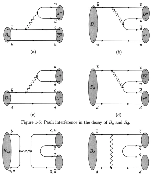 Figure  1-5:  Pauli  interference  in  the decay  of  Bu  and  Bd.