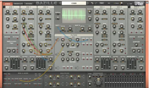 Figure 4.2: Example user interface of a music computing system (here, the u-he Bazille VST 1 ).