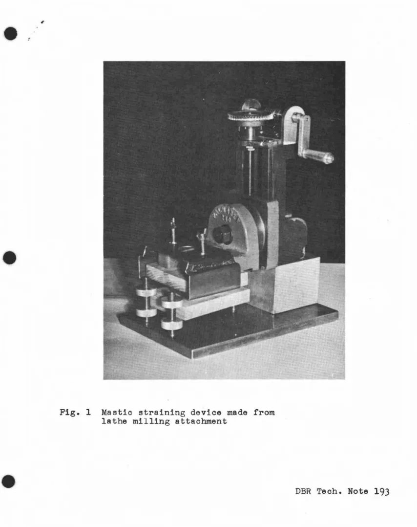Fig. 1 Mastic straining device made from lathe milling attachment
