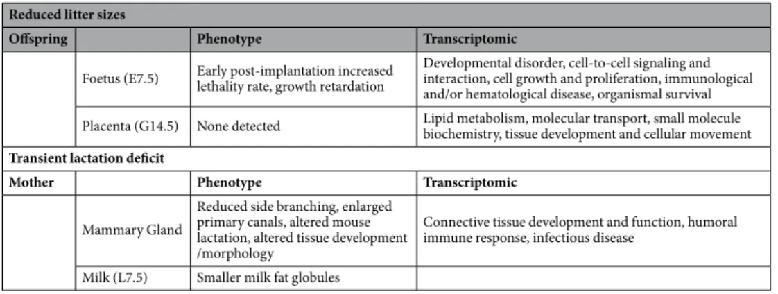 Table 6.  Summary of observed phenotypes and trancriptomic alterations in Sprn 0/0  mice.