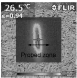 Figure 4. Infrared photography of the probed area, immediately after measurement. 