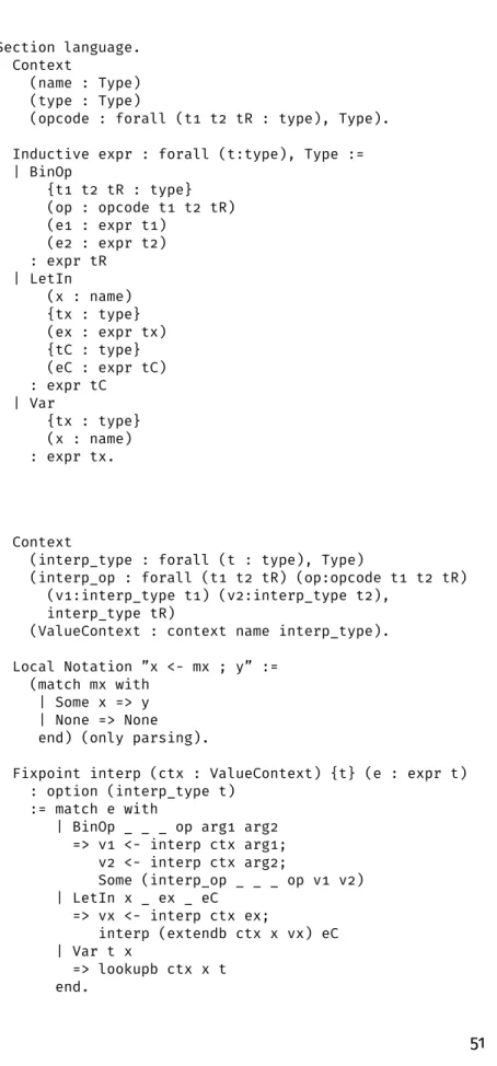 Figure 4.2: Complete structure of the minimal language I used to prototype and explain range analysis and optimized  repre-sentation selection.