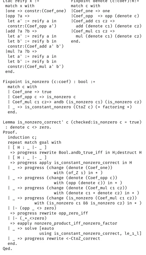 Figure 6.5: The reify tac- tac-tic script constructs an  ex-plicit syntax tree of c ::=