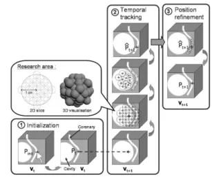 Fig.  1:  Schematic  representation  of  the  proposed  method  for  the  tracking  of  coronaries  in  MSCT  sequences