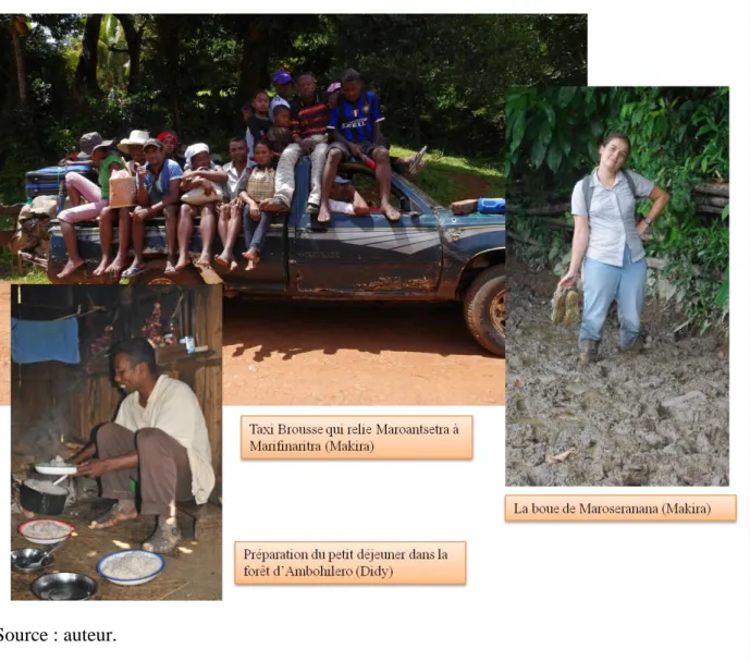 Figure 3 : Photos des conditions de terrain 