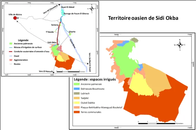 Figure 5. Reconfiguration du territoire oasien de Sidi Okba 