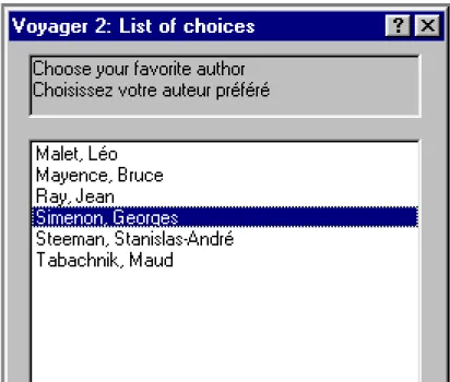Figure 7.4: A Choice Dialog