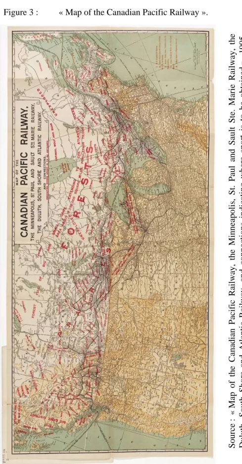 Figure 3 :   « Map of the Canadian Pacific Railway ».  