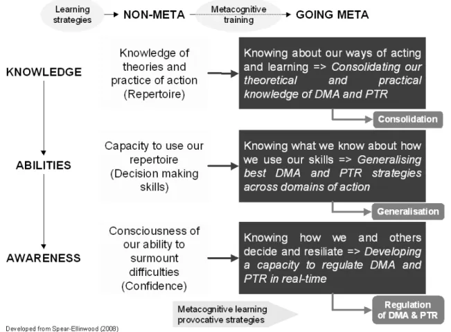 Figure 9 The levels and process of metacognitive learning 