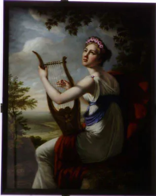 Figure 6 : Peinture sur double glace  Sapho jouant de la lyre (1809) 