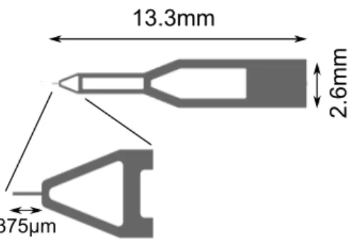FIG. 2. Two probes were inserted in the wind tunnel : a Pitot tube and micro-machined cantilever anemometer