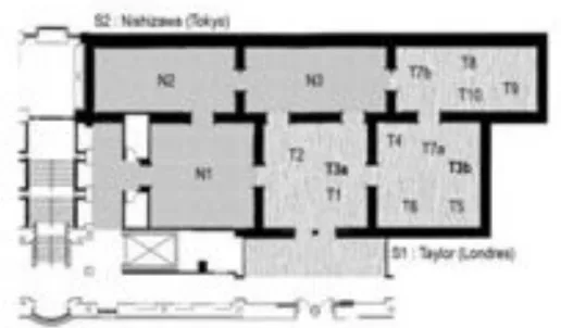 Figure 2.2 Identification des unités au plan des salles du musée   Sous-unités 