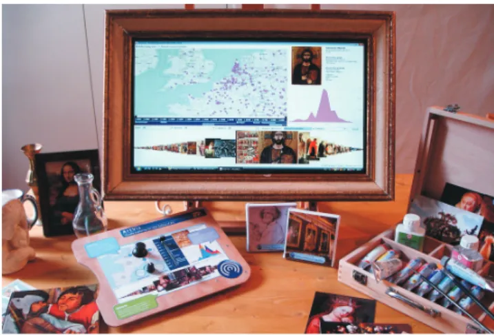 Figure 4: Tangible ArtVis interface with all physical artefacts