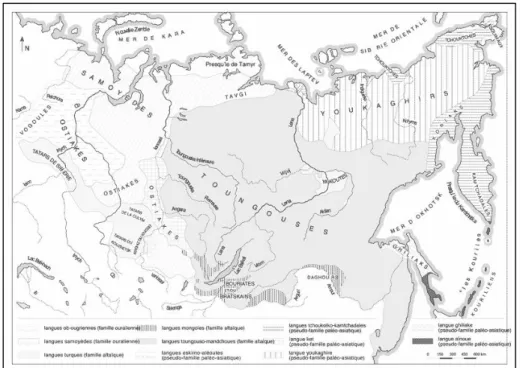 Figure 5 : Répartition des populations autochtones en Sibérie Orientale au XVII ième  siècle