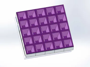 Figure  3.  Waffle-shaped  Al  substrate  with  conformal  coatings  of  NiCrO x   and  SnO 2 