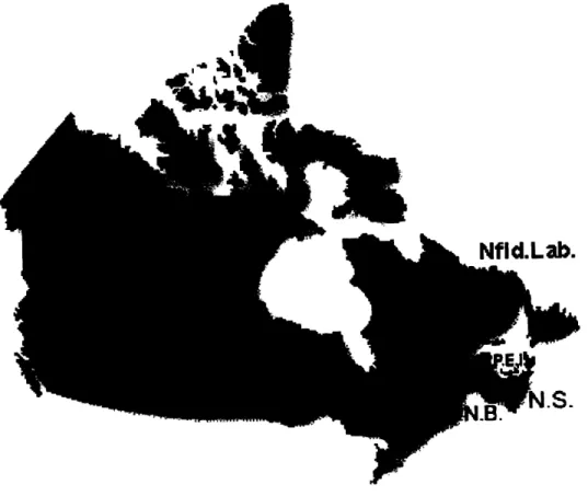 Figure 1.  Map of Canada