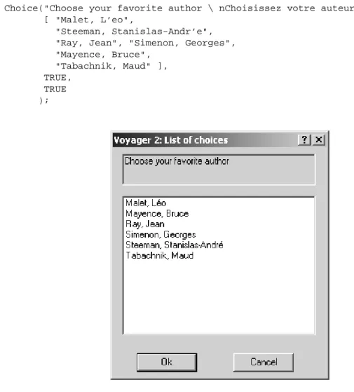 Figure 7.4 - A Choice Dialog.