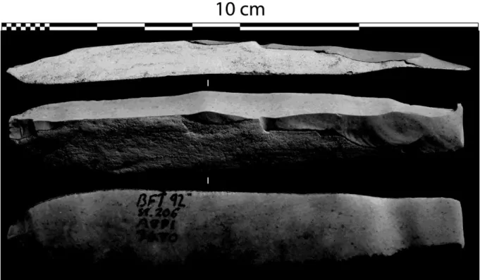 Figure 3. Photograph of one flank blades in Ghlin flint discovered in Bucy-le-Long “la Fosse Tounise” (Aisne)