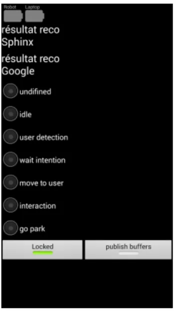 Fig. 11: A screen snapshot of the developed Android application user interface.